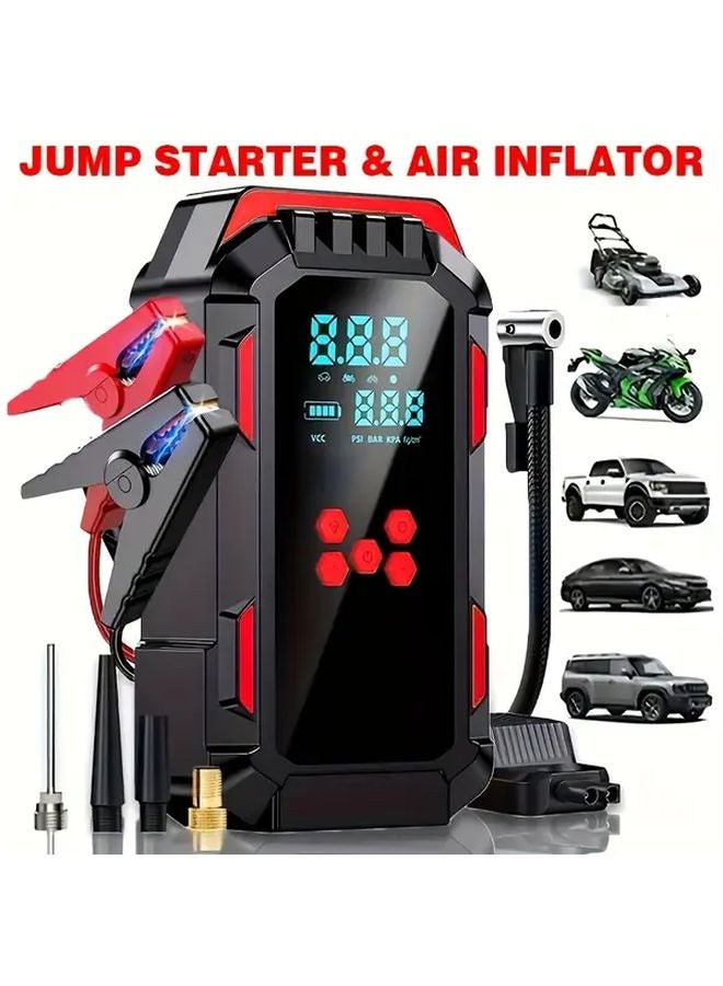 Multifunctional Host And Accessory Set 10 In 1 Car Jump Starter Air Compressor - Image 1